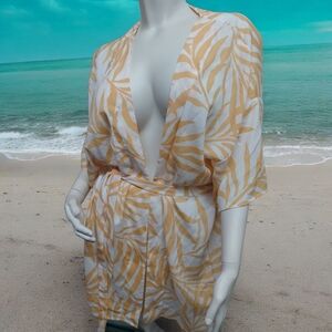 Tropical Breeze Yellow and White Swim Cover-Up